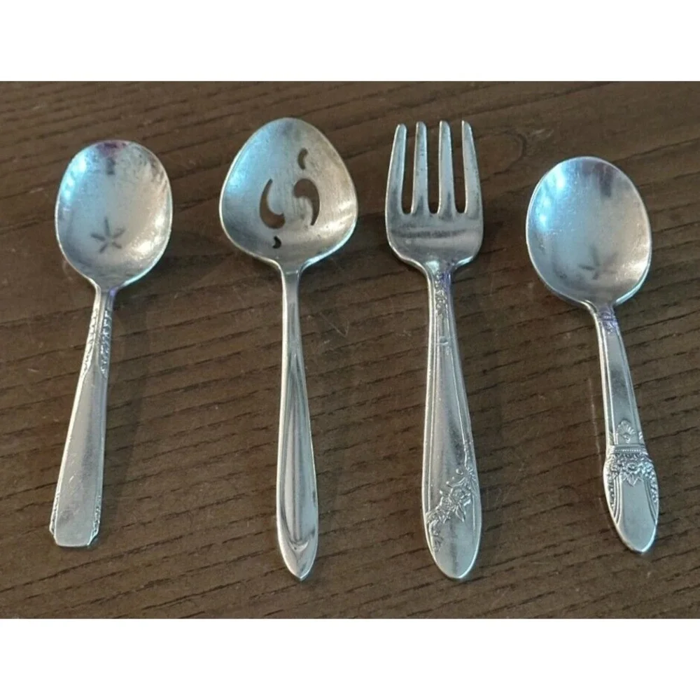 Vintage Small Mini‎ Children Baby Silver Plate Utensils 71g Oneida Rogers